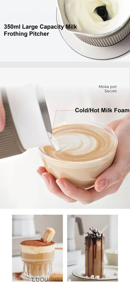 4 Cups Electric Coffee Machine Home Auto Milk Frothing All-In-One Machine Slow Extraction Italian Moka Pot Multifunction 400W