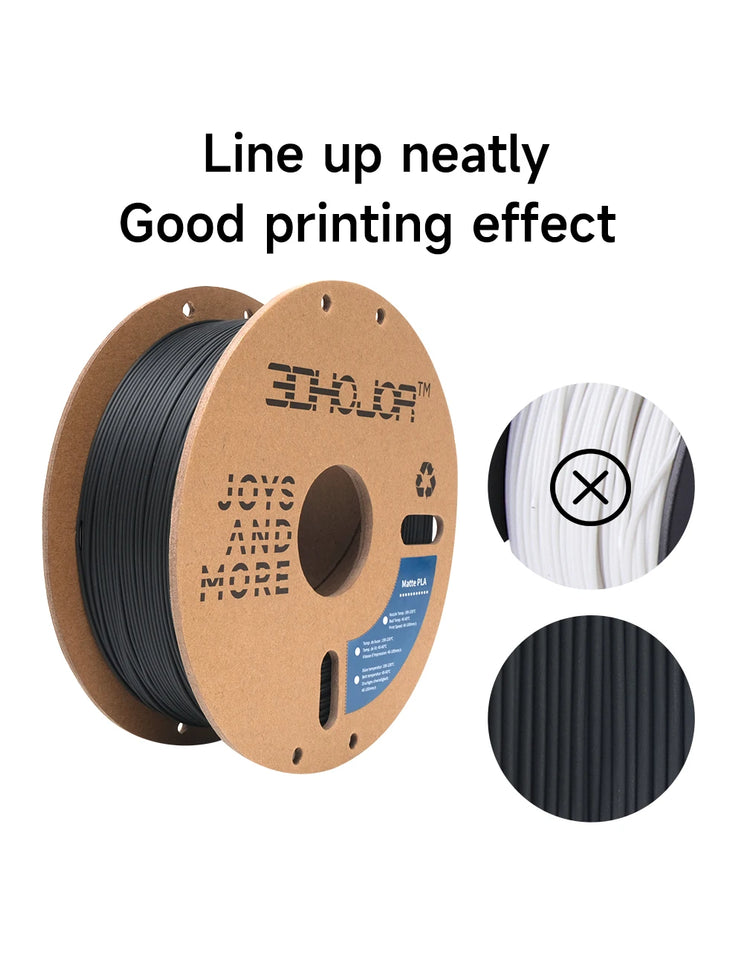 3DHOJOR PLA 3D Printer Filaments 1KG 1.75MM Matte PLA 3D Printing Material Upgraded Matte PLA Filament Multi-Color Filamento PLA