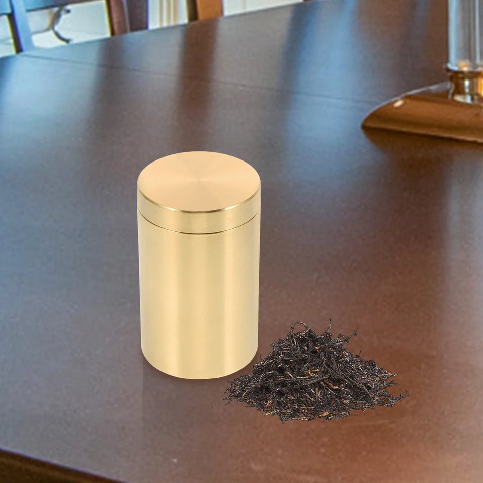 1Pcs Brass Tea Canister Waterproof Sealed Container for Storing Cereals Coffee Beans Dried Fruits Home Kitchen Storage Bottle