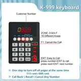 Ycall Hot Sale Wireless Restaurant Waiter Coaster Paging System 1 Keyboard 10 Vibration Pager 1 Charger Calling Service Buzzer