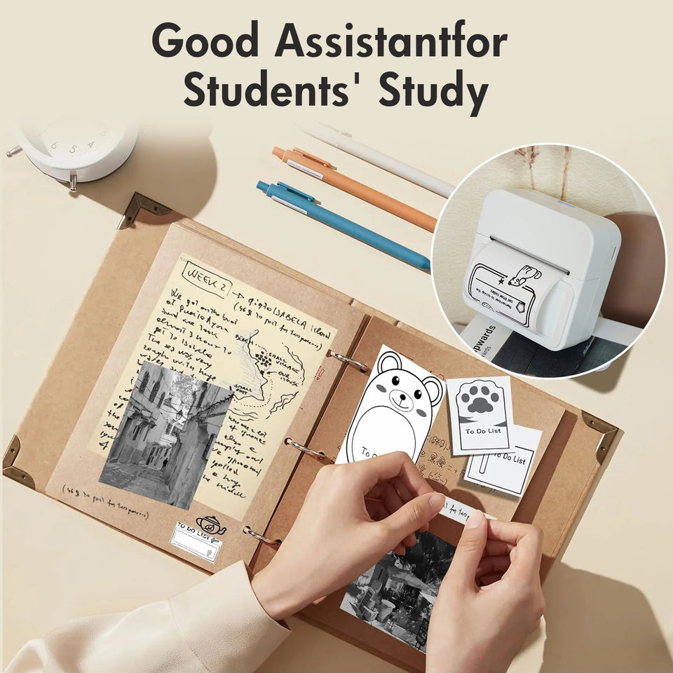 Mini Label Printer Thermal Maker Portable Wireless Bluetooth Stickers Labeller Handheld For Home Office School Machine