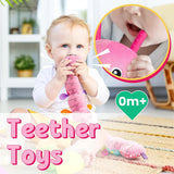 Baby Toys Musical Caterpillar Infant Stuffed Animal Toy with Crinkle Rattles Soft Sensory Toys Newborn Boys Girls 0 3 6 12 Month