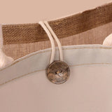 Large Capacity Ladies Tote Bag, Letter Printing Faux Linen Button Handbag, Portable Travel Storage Travel Bag
