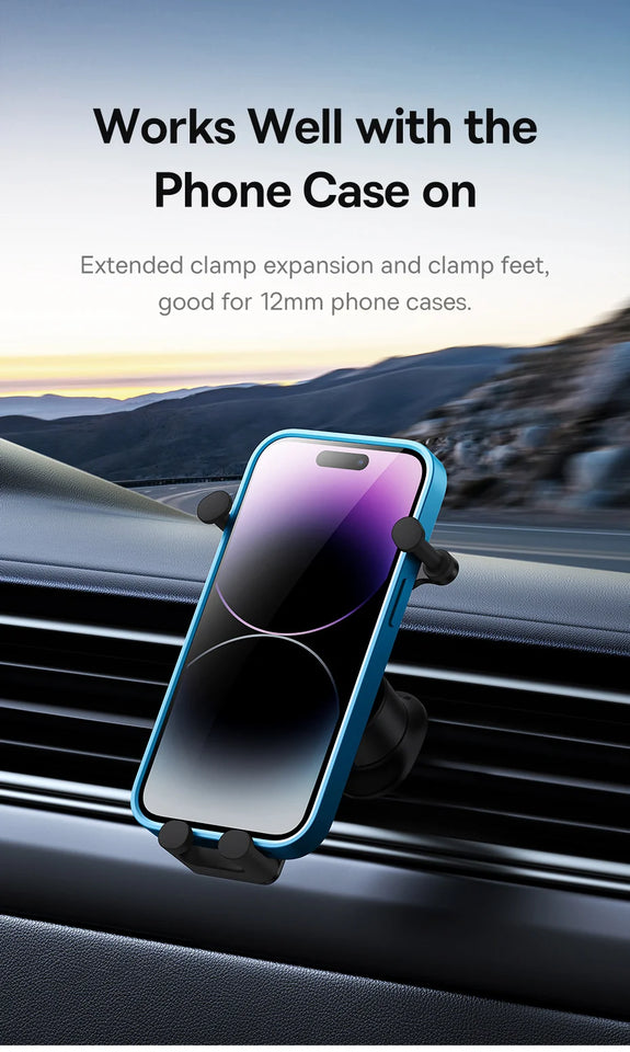 Baseus Car Phone Holder for iPhone Xiaomi Samsung Car Phone Stand Car Mount with Hook Clip Auto Locking Easy Install