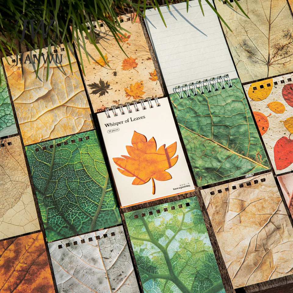 JIANWU Whisper of Leaves Series Vintage Texture Landscape Collage Scrapbook Material Paper Creative Junk Journal Stationery