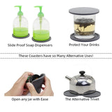 6Pcs 10cm Silicone Coasters Round Heat Resistant Rubber Tea Cup Mat Drink Coffee Mug Glass Beverage Holder Pad Decor Table Mat