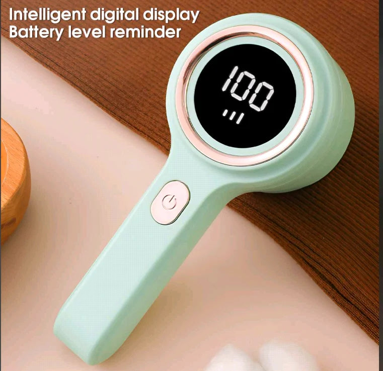 Digital display hair ball trimmer, shaving device, pilling device, rechargeable shaving and suction device, clothing