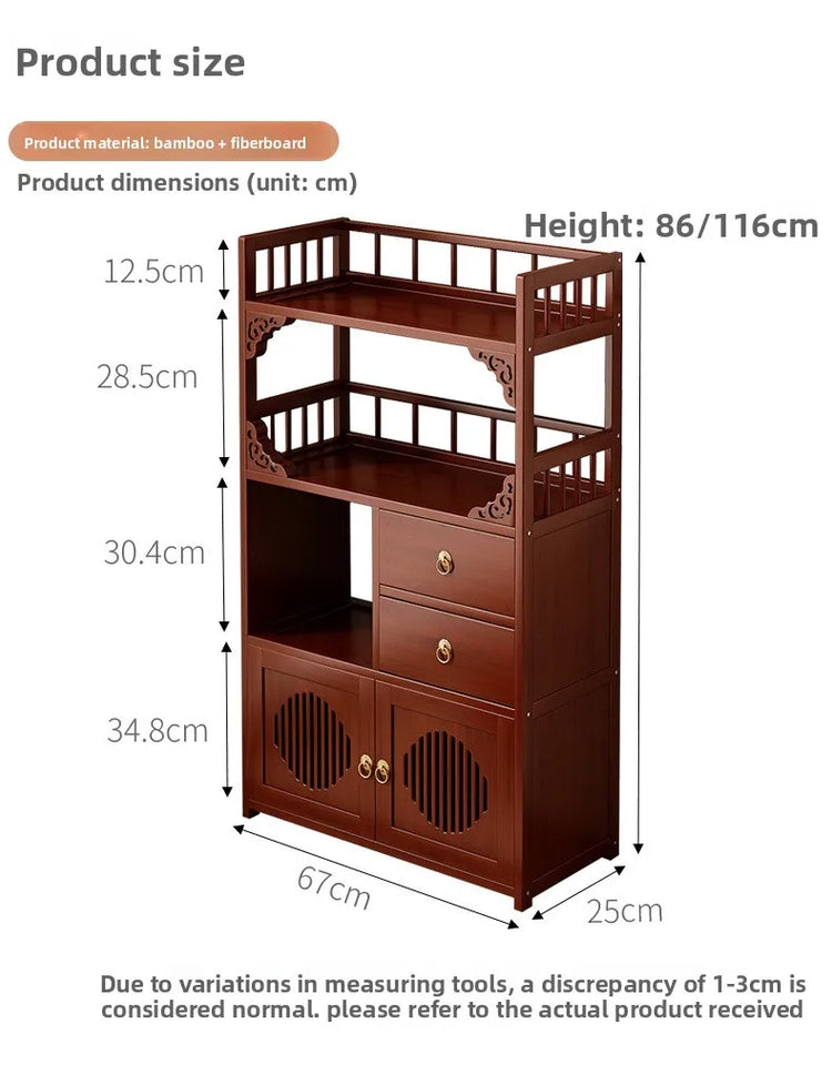 Multifunctional Furniture with Drawers & Shelves, Kitchen Cupboard, Living Room Storage Organizer, Tea Table Cabinet