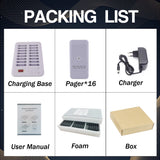 Factory Price Restaurant Pager System Wireless Queue Calling System 16 Buzzers Beepers for Coffee Dessert Shop Food Truck