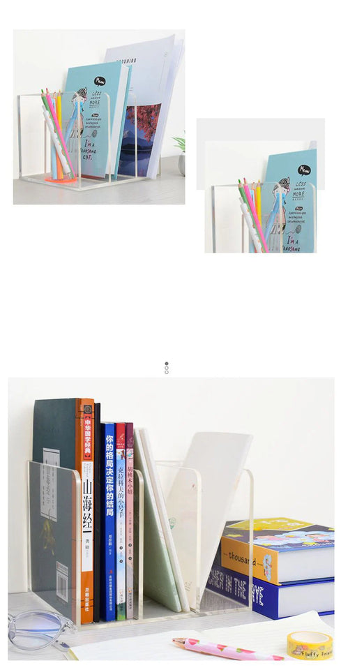 Acrylic File Organizer for Desk,File Holder for Home Office,Book Organizer for Letter,Document,Notebook,Binder,Purse,Mail