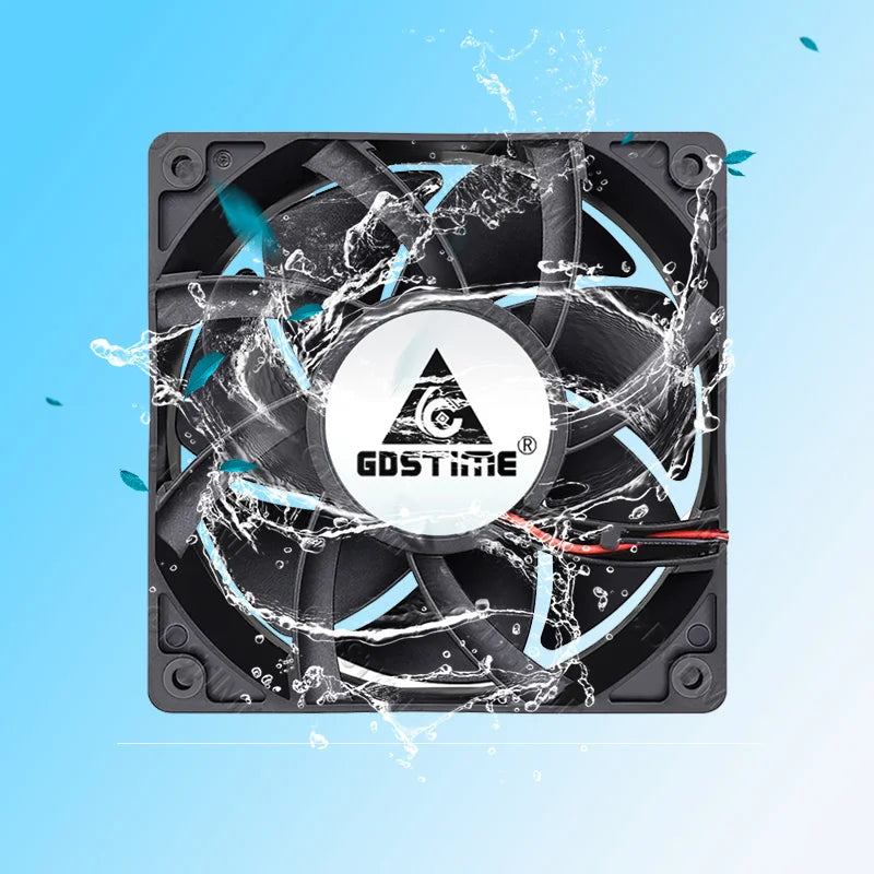 Gdstime DC 12V Waterproof Industrial Ultrasonic Humidifier Refrigeration Cooler 60mm/80mm/120mm Outdoor Water Proof Cooling Fan