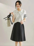 Korean Style Sweater Women's Summer New Youthful Vitality Age-reducing Polo Neck Fashionable Slimming Base Sweater Summer