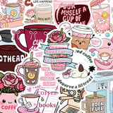 50pcs Funny Coffee Stickers Cute Cartoon Animals Decal DIY Handbook Laptop Phone Suitcase Stationery Stickers For Teens Gift