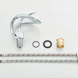 Waterfall Creative Bathroom Basin Faucet Sink Faucet Deck Mounted Hot Cold Water Mixer Crane Brass Body Single Hole Taps Mixers