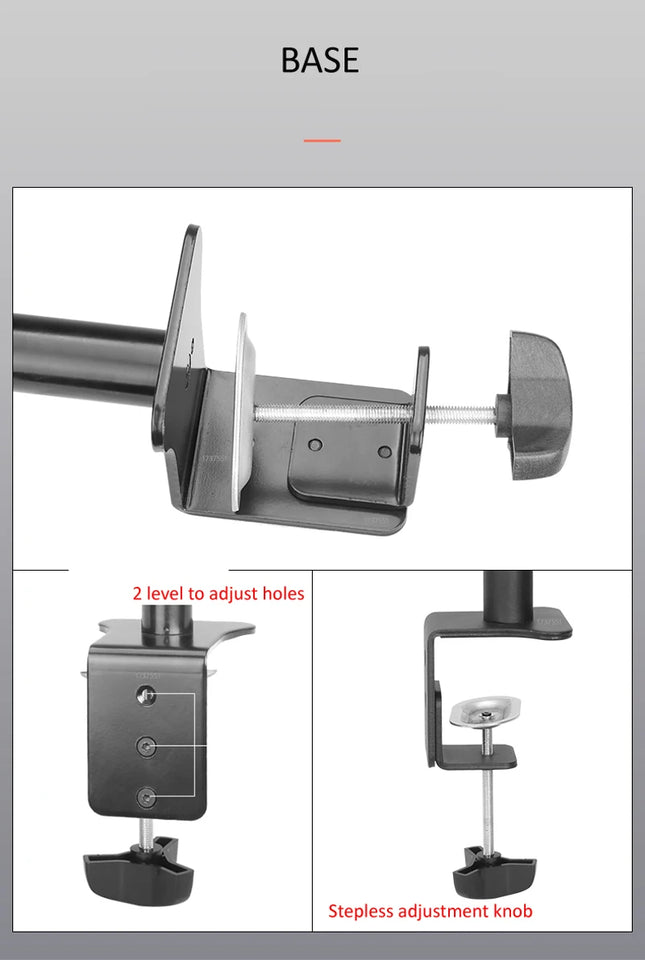 800mm DL-T902-180 Desktop Stand Full Motion 360 Degree steel Monitor Holder 10"-27" clamp base Monitor Mount Arm Load 11kg