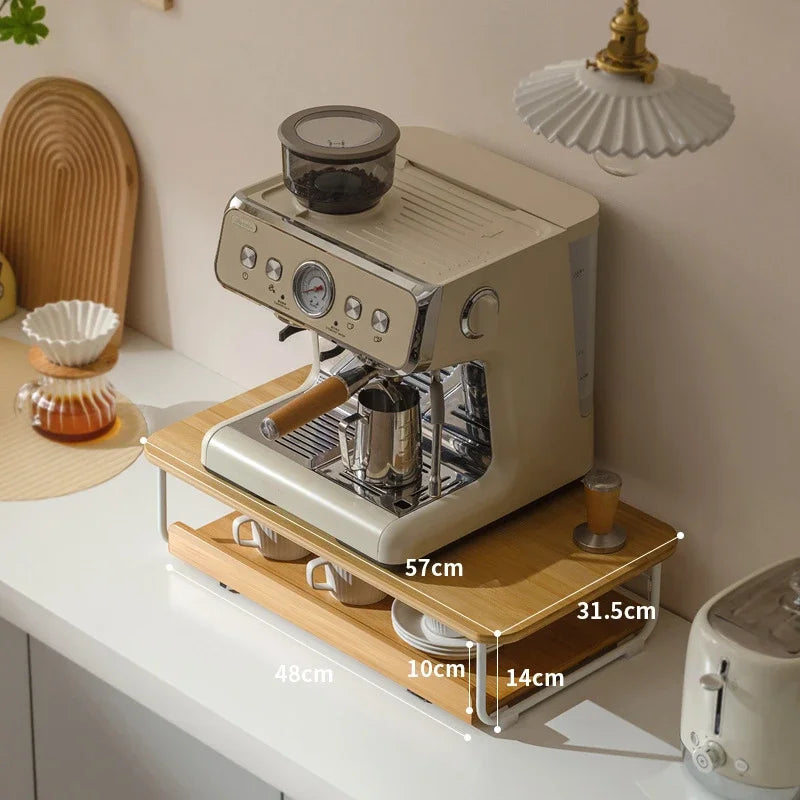Creative Coffee Machine Storage Racks Wooden Countertop Cups Office Holders Racks Display Shelf Organizer Shelves Kitchen