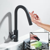 Smart Sensor Touch Kitchen Sink Faucet Brushed Nickel Poll Out Spout Black/Gold Sensor Faucets 360 Rotation Crane Two Functions