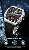 LIGE Brand Mens Watch Skeleton Skull Dial Sports Military Watches Men Fashion Luxury Waterproof Quartz Watch Chronograph Relogio