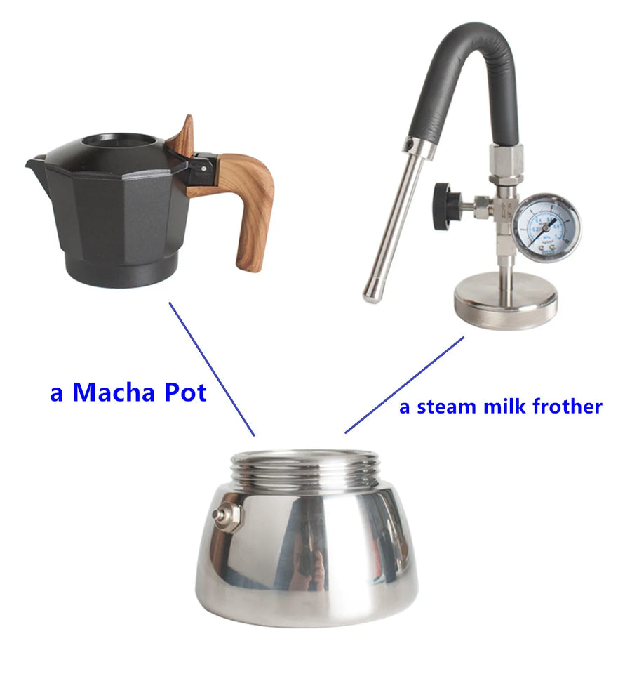 capsulone 2 ways use steam milk foam pot Moka Pot milk frother for coffee milk Latte art color black