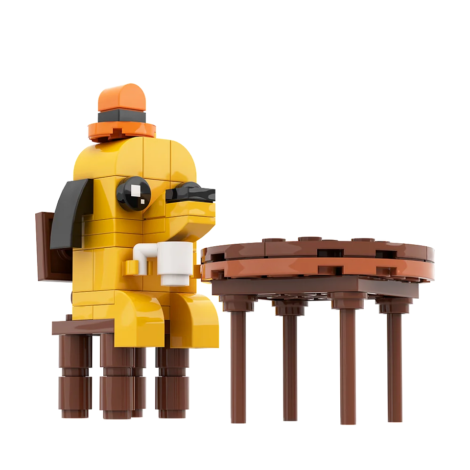 MOC This is Fine Dog Animal Dog Building Blocks Cartoon Creative Animal Bricks Animation Creative Ornament Toys Children's Gifts