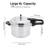 Aluminum Pressure Cooker with Steaming Plate Pressure Cooker Household Stovetop Pressure Canner for Gas and Induction Stoves
