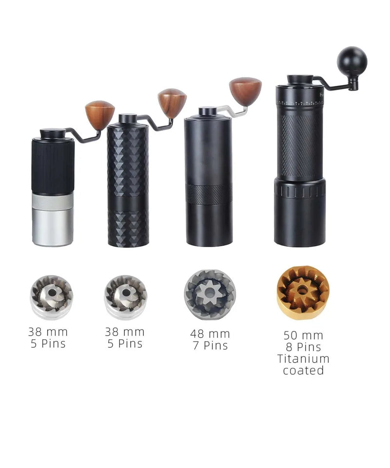 HAVMORE Upgrade Manual Coffee Grinder CNC Professional Stainless Steel Diamond Adjustable Manual Burr Coffee Bean Grinding