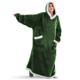 2025 Super Long Flannel Blanket with Sleeves Winter Hoodies Sweatshirt Women Men Pullover Fleece Giant TV Blanket Oversized New