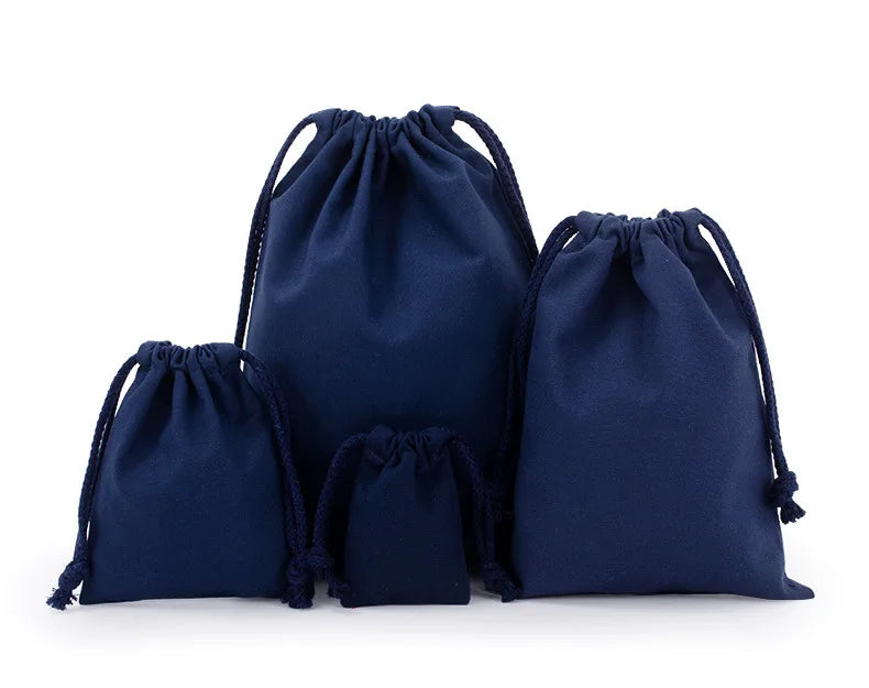 Cotton Drawstring Storage Bag White Canvas Bags for Candy Gift Package Pouch Reusable Home Sundries Organize Dustproof Sacks
