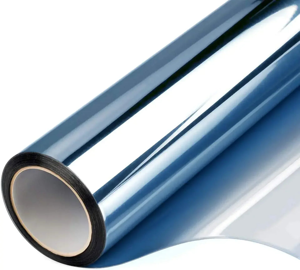 One Way Mirror Insulation Window Film PET Self-adhesive Reflective Solar Film Privacy Window Tint for Home Silver Glass Sticker