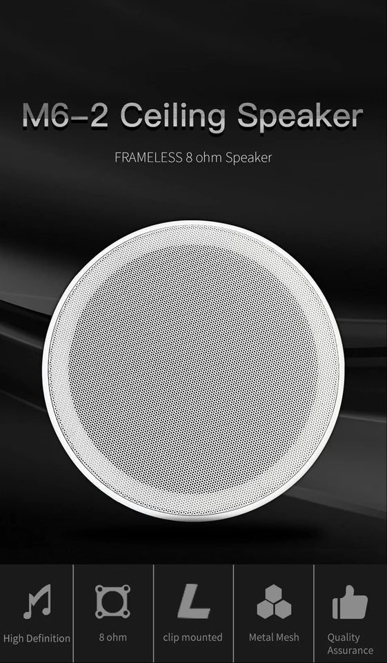6 Inch 8 ohm Ceiling Speaker Full range stereo sound High fidelity sound quality Passive Speakers home Background Music system