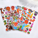 10 Sheets 3D Puffy Stickers for Kids Cartoon Animal Stickers kindergarten Reward Stickers Toys for Children Gift for Boys Girls
