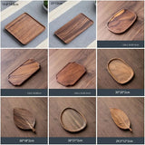 Retro Walnut Tea Tray Wooden Round Serving Platter Tray Leaf Storage Wooden Tea Tray Plate Tea