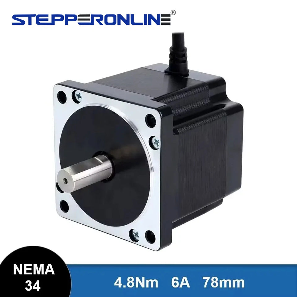 STEPPERONLINE Nema 34 Stepper Motor 4.5Nm 86x78mm 6A Φ14mm 2 Phase Nema34 Stepping Motor for CNC Engraving Milling Machine