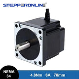 STEPPERONLINE Nema 34 Stepper Motor 4.5Nm 86x78mm 6A Φ14mm 2 Phase Nema34 Stepping Motor for CNC Engraving Milling Machine