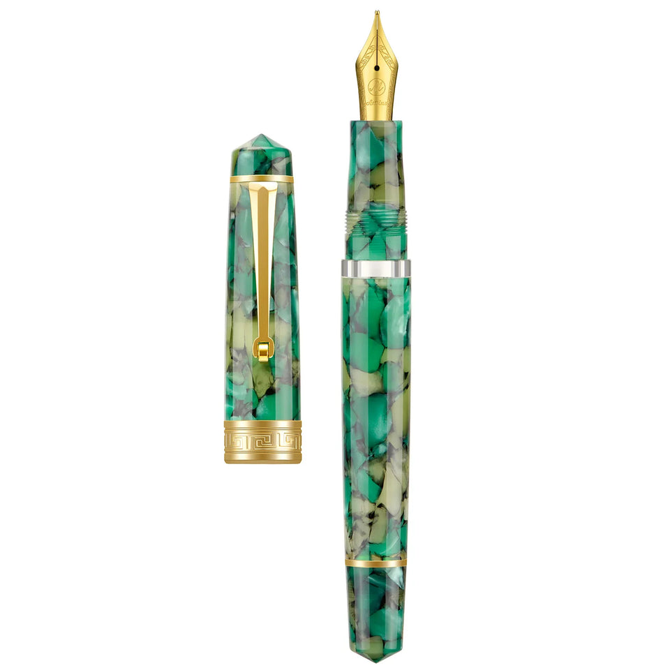Smooth Asvine P20 Piston Filling Fountain Pen Acrylic Beautiful Patterns EF/F/M Nib with Golden Clip Writing Office Gift Box Pen