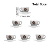 LOFCA 5pcs 3D Coffee Set Silicone Focal Beads For DIY Keychains Phone Charms Jewelry Crafting Jewelry accessories