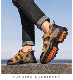 Spring Casual Shoes Men Breathable Comfortable Lace Up Walking Shoes Autumn Classic Outdoor Sneakers Thick-Soled Hiking Shoes