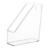 Clear Pet Magazine Holder Desk Organizer 25x8x27cm Portable with Handle Folder Rack for Notebooks, Binders