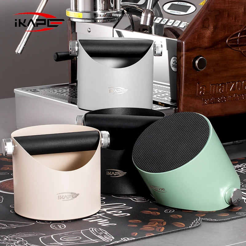 IKAPE Espresso Knock Box , Premium Coffee Knock Box, Space-Saving Coffee Dump Bin, Non-Slip Base for Barista