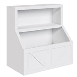 Kids Bookshelf Wooden Toy Storage Organizer with Cubby Toddler Bookcases for Playroom Children's Room Bedroom Nursery School