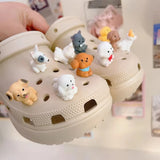 New Cute 3D Puppy Shoes Charms Cartoon Dog Small Animal Models Removable ABS Components Sandal and Slipper Decorations