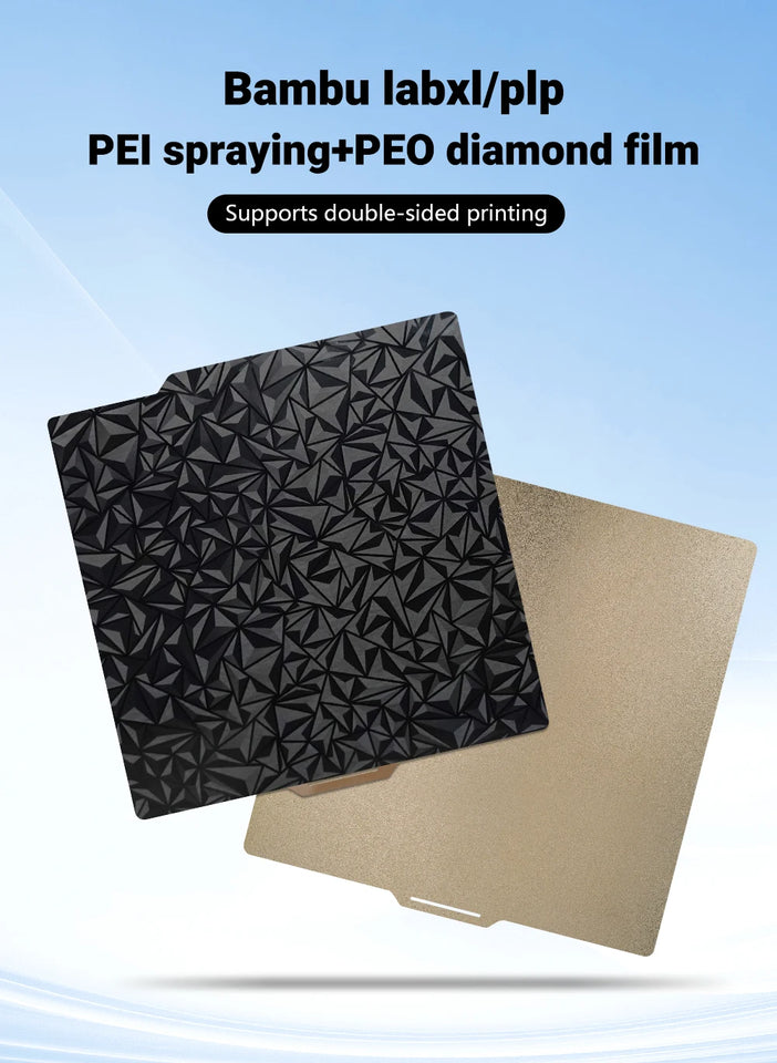 For Bambu Lab P1S P2S Build Plate A1 X1C Pei Texture 257x257 H1H PEY Peo Sheet Spring Steel For Bambulabs X1 Carbon Bambulab P1P