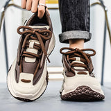 Chunky Sneaker Plus Size 45 46 47 48 Men Designer Sport Shoes Fashion Casual Leather Fabric Height Increased Flat Platform Shoes