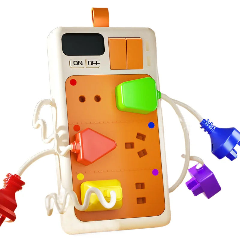 Montessori Early Educational Toys Sensory Plug Outlet for Toddlers Busy Board with Light & Sounds Airplane Car Travel Toys Gift