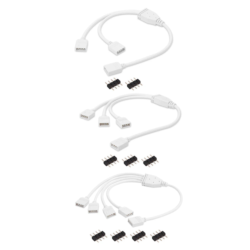 RGB Splitter Extension Cable Cord Household Electricity 4 Pin Female Connector Accessories for 3528 5050 LED Strip