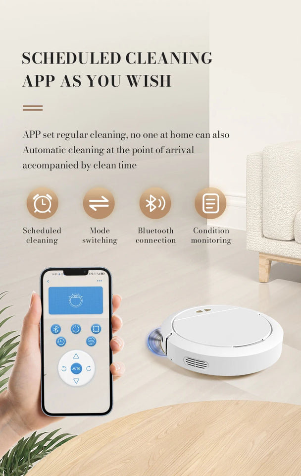 NEW 3 IN 1 Intelligent Vacuum Sweeping Mopping Robot Home Fully Automatic Cleaning Machine APP Control With Water Tank Robot