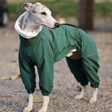 Winter 4-legged Windproof Cotton Jacket for Italian Greyhound Warm High Neck Adjustable Sweatshirt for Whippet Greyhound to 25KG