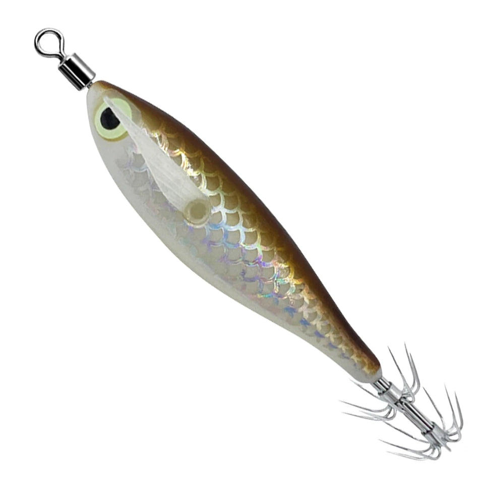 Luminous Squid Hook Squid Fishing Lure with 3D Eyes Cuttlefish Attracting Lure Glow In The Dark Squid Bait for Night Fishing
