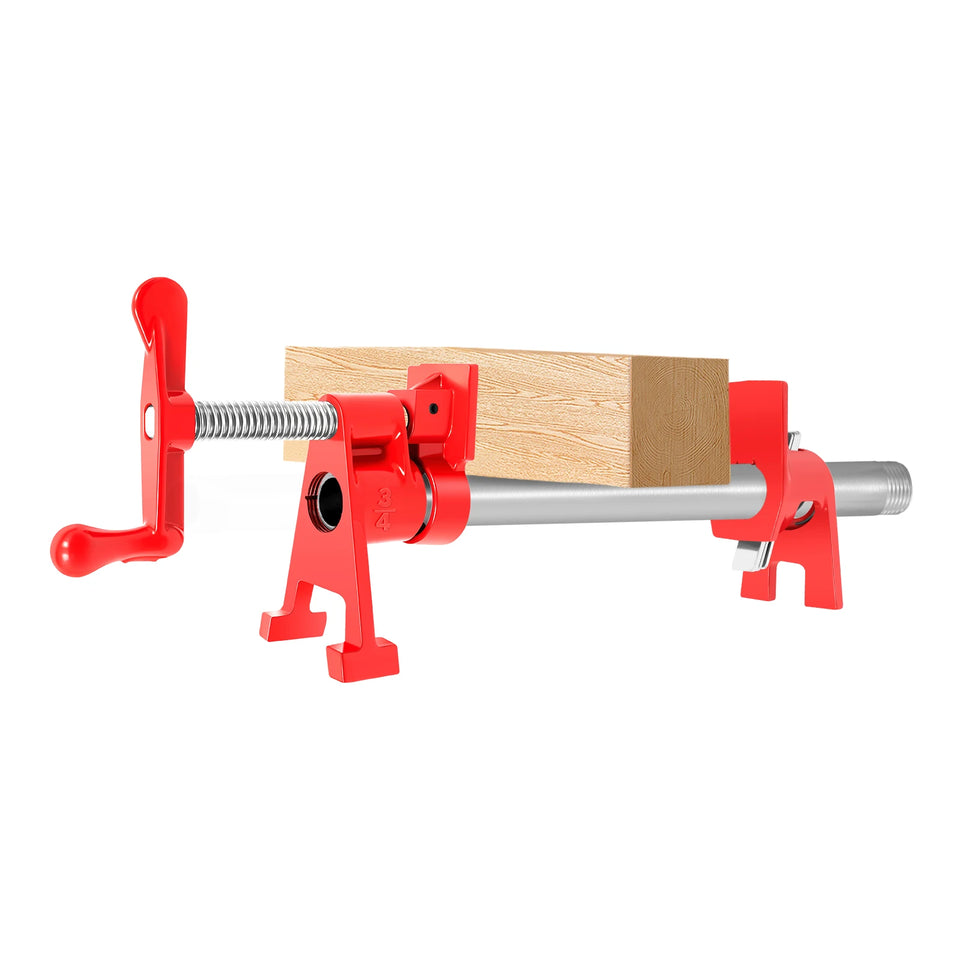 4 Pcs 3/4" Wood Gluing Pipe Clamp Set for Woodworking Lumber Stores, Manufacturing Plants, Repair Shops
