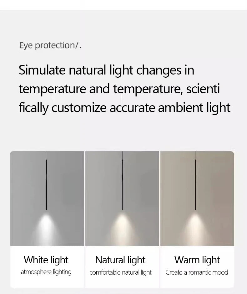 Modern Minimalist LED Longer Pendant Lights For Bedroom Bedside Reading Chandelier Lamps Living Room Bar Coffee Decor Fixtures